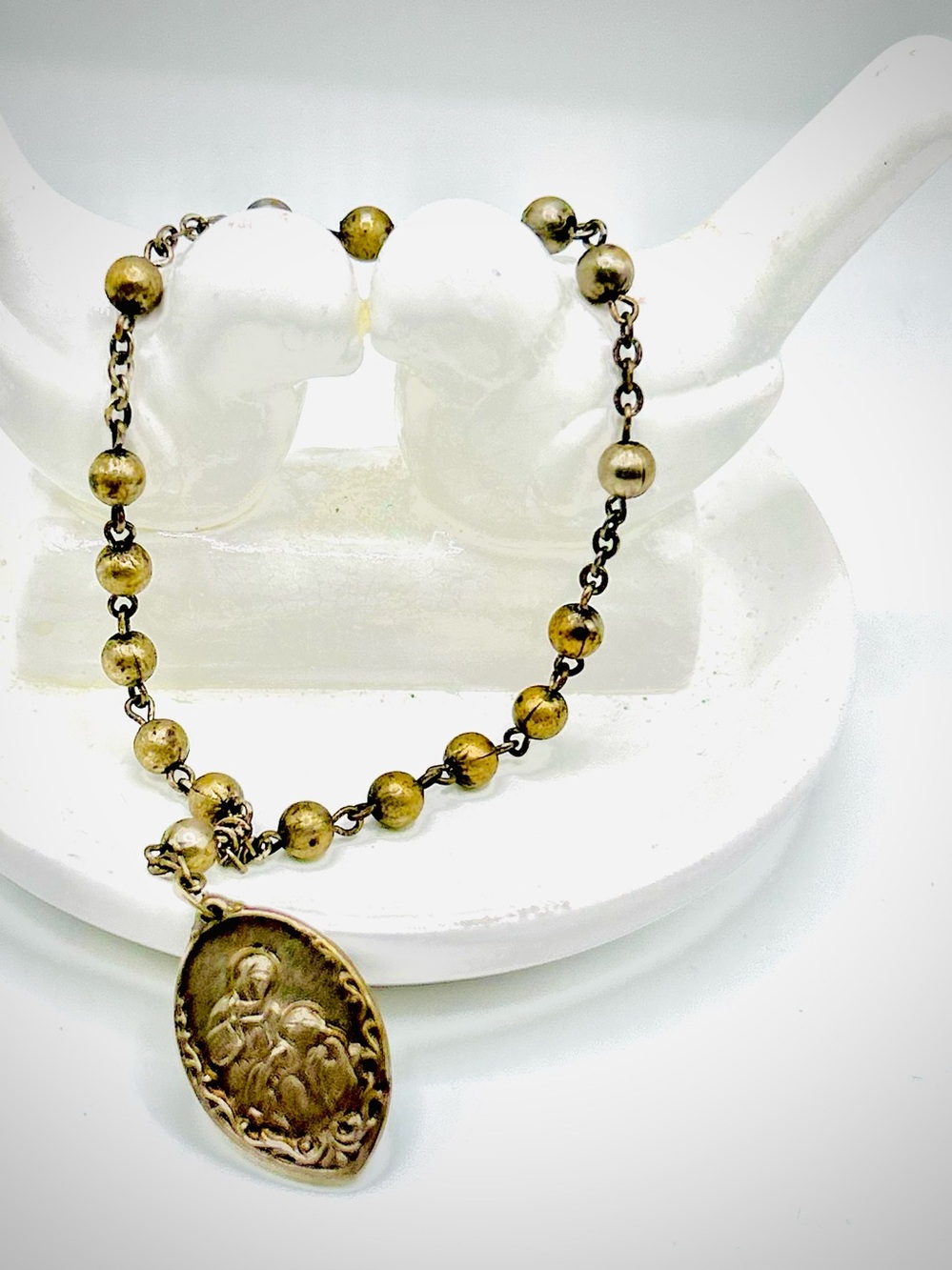 Antique Catholic St. Anne Pocket Rosary, very old